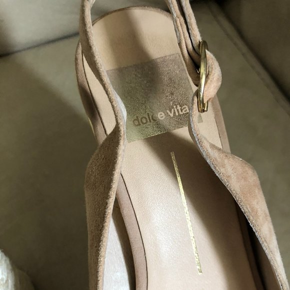 Dolce Vita Gold and Pink Espadrilled Wedge - Picture 2 of 4